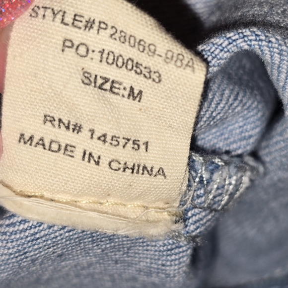 Altar'd State High-Rise Flare Jean Pants in a patchwork denim Raw Hem Sz Medium - Picture 9 of 9